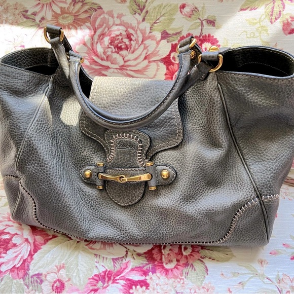 Gucci large ‘New Pelham’ 🕊️ grey leather satchel/shoulder bag - Picture 1 of 15